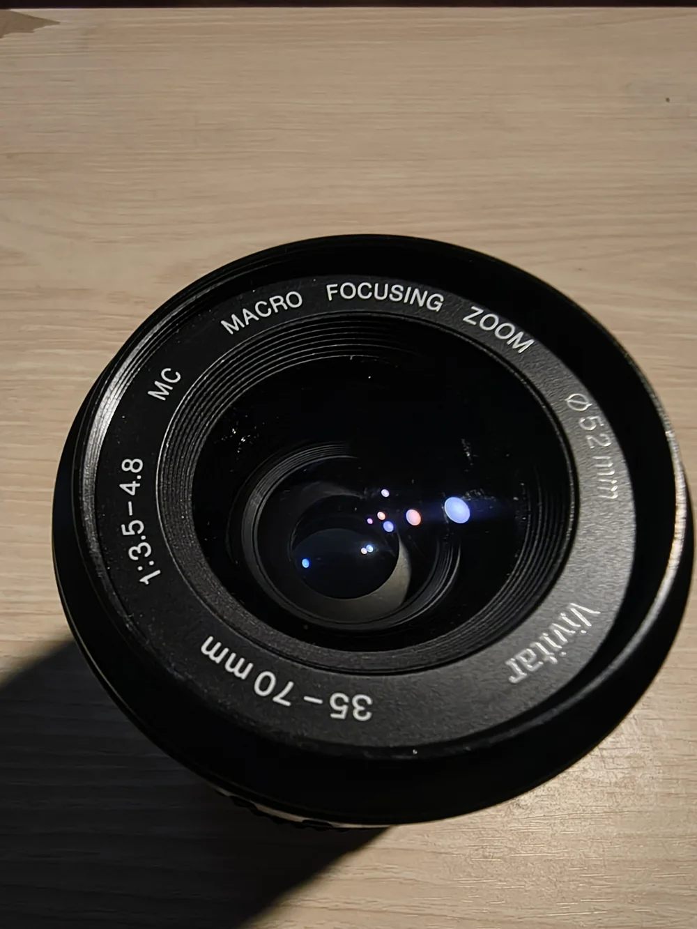 vintage Vivitar 35-70mm 1:3.5-4.8 MC Macro Focusing Zoom Lens with a 52mm filter